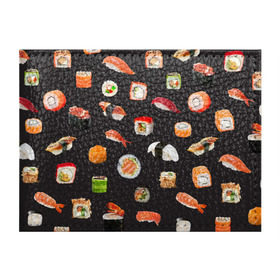Обложка для студенческого билета с принтом Суши в Курске, натуральная кожа | Размер: 11*8 см; Печать на всей внешней стороне | Тематика изображения на принте: food | rolls | sushi | tokyo | еда | роллы | суши | токио