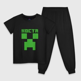 Детская пижама хлопок с принтом Костя - Minecraft в Курске, 100% хлопок |  брюки и футболка прямого кроя, без карманов, на брюках мягкая резинка на поясе и по низу штанин
 | Тематика изображения на принте: 