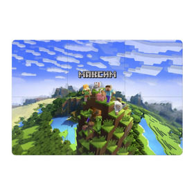 Магнитный плакат 3Х2 с принтом Максим - Minecraft в Курске, Полимерный материал с магнитным слоем | 6 деталей размером 9*9 см | Тематика изображения на принте: крипер | майнкрафт