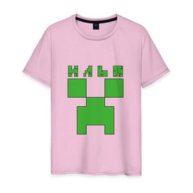 Мужская футболка хлопок с принтом Илья - Minecraft в Курске, 100% хлопок | прямой крой, круглый вырез горловины, длина до линии бедер, слегка спущенное плечо. | Тематика изображения на принте: 
