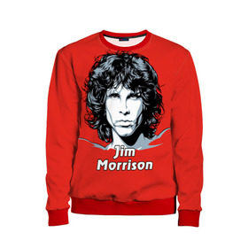 Детский свитшот 3D с принтом Jim Morrison в Курске, 100% полиэстер | свободная посадка, прямой крой, мягкая тканевая резинка на рукавах и понизу свитшота | Тематика изображения на принте: the doors | автор песен | вокалист | джим моррисон | звезда | музыка | певец | поэт | рок | рок музыка | фронтмен