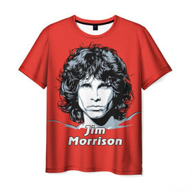 Мужская футболка 3D с принтом Jim Morrison в Курске, 100% полиэфир | прямой крой, круглый вырез горловины, длина до линии бедер | the doors | автор песен | вокалист | джим моррисон | звезда | музыка | певец | поэт | рок | рок музыка | фронтмен