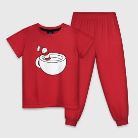 Детская пижама хлопок с принтом Red Cuphead в Курске, 100% хлопок |  брюки и футболка прямого кроя, без карманов, на брюках мягкая резинка на поясе и по низу штанин
 | Тематика изображения на принте: cuphead