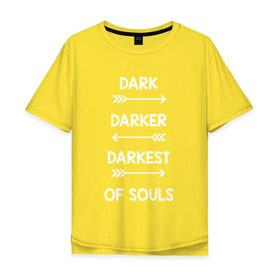 Мужская футболка хлопок Oversize с принтом Darker в Курске, 100% хлопок | свободный крой, круглый ворот, “спинка” длиннее передней части | dark souls | dark souls 3