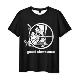 Мужская футболка 3D с принтом GTA 3 - Заложник в Курске, 100% полиэфир | прямой крой, круглый вырез горловины, длина до линии бедер | 3 | claude | grand theft auto | gta | gta 3 | gta iii | гта