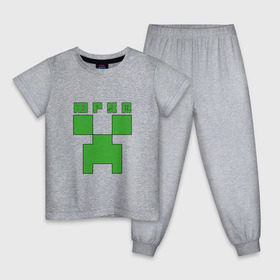 Детская пижама хлопок с принтом Юрий - Minecraft в Курске, 100% хлопок |  брюки и футболка прямого кроя, без карманов, на брюках мягкая резинка на поясе и по низу штанин
 | Тематика изображения на принте: крипер | майнкрафт | юра