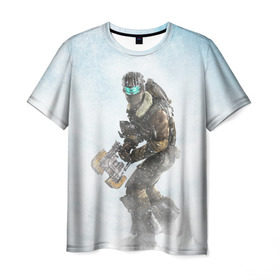 Мужская футболка 3D с принтом Dead Space в Курске, 100% полиэфир | прямой крой, круглый вырез горловины, длина до линии бедер | Тематика изображения на принте: dead | space | айзек | вирус | зомби | игра | ишимура | кларк | космос | костюм | мёртвый | монстр