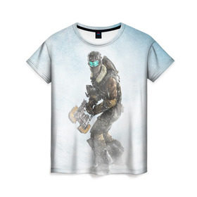 Женская футболка 3D с принтом Dead Space в Курске, 100% полиэфир ( синтетическое хлопкоподобное полотно) | прямой крой, круглый вырез горловины, длина до линии бедер | dead | space | айзек | вирус | зомби | игра | ишимура | кларк | космос | костюм | мёртвый | монстр