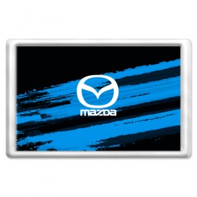 Магнит 45*70 с принтом Mazda MOTORs Blue в Курске, Пластик | Размер: 78*52 мм; Размер печати: 70*45 | 