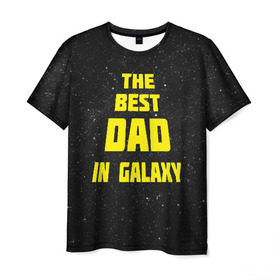 Мужская футболка 3D с принтом The best dad в Курске, 100% полиэфир | прямой крой, круглый вырез горловины, длина до линии бедер | 23 февраля | защитник | звездные | лучший папа | любимый | мужчинам | мужчины | папа | подарок | самый лучший