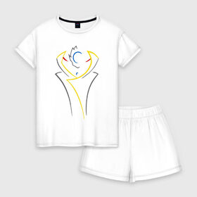Женская пижама с шортиками хлопок с принтом Zero в Курске, 100% хлопок | футболка прямого кроя, шорты свободные с широкой мягкой резинкой | 
