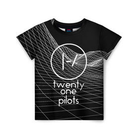 Детская футболка 3D с принтом twenty one pilots в Курске, 100% гипоаллергенный полиэфир | прямой крой, круглый вырез горловины, длина до линии бедер, чуть спущенное плечо, ткань немного тянется | rock | t.o.p. | top | twenty one pilots | рок