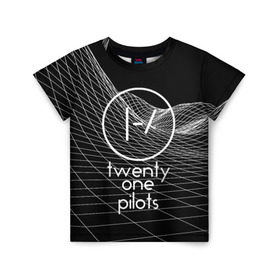 Детская футболка 3D с принтом twenty one pilots в Курске, 100% гипоаллергенный полиэфир | прямой крой, круглый вырез горловины, длина до линии бедер, чуть спущенное плечо, ткань немного тянется | Тематика изображения на принте: rock | t.o.p. | top | twenty one pilots | рок