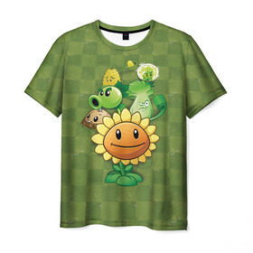 Мужская футболка 3D с принтом Plants vs Zombies в Курске, 100% полиэфир | прямой крой, круглый вырез горловины, длина до линии бедер | plants | plants vs zombies | zombies | зомби против растений