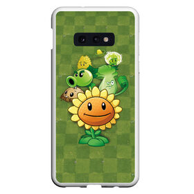 Чехол для Samsung S10E с принтом Plants vs Zombies в Курске, Силикон | Область печати: задняя сторона чехла, без боковых панелей | Тематика изображения на принте: plants | plants vs zombies | zombies | зомби против растений