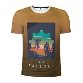 Мужская футболка 3D спортивная с принтом Fallout 4 art в Курске, 100% полиэстер с улучшенными характеристиками | приталенный силуэт, круглая горловина, широкие плечи, сужается к линии бедра | fallout | игры | пк | пустошь | фалаут | фолаут