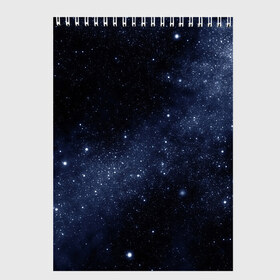 Скетчбук с принтом Звёздное небо в Курске, 100% бумага
 | 48 листов, плотность листов — 100 г/м2, плотность картонной обложки — 250 г/м2. Листы скреплены сверху удобной пружинной спиралью | Тематика изображения на принте: вселенная | звёзды | земля | космос | плеяды | пространство