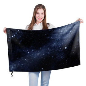 Флаг 3D с принтом Звёздное небо в Курске, 100% полиэстер | плотность ткани — 95 г/м2, размер — 67 х 109 см. Принт наносится с одной стороны | вселенная | звёзды | земля | космос | плеяды | пространство