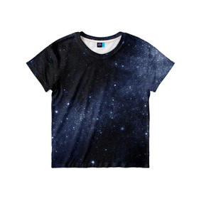 Детская футболка 3D с принтом Звёздное небо в Курске, 100% гипоаллергенный полиэфир | прямой крой, круглый вырез горловины, длина до линии бедер, чуть спущенное плечо, ткань немного тянется | Тематика изображения на принте: вселенная | звёзды | земля | космос | плеяды | пространство