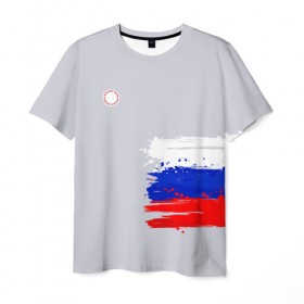 Мужская футболка 3D с принтом олимпийская форма в Курске, 100% полиэфир | прямой крой, круглый вырез горловины, длина до линии бедер | 