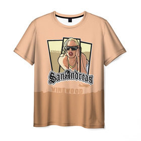 Мужская футболка 3D с принтом GTA SA - Betina в Курске, 100% полиэфир | прямой крой, круглый вырез горловины, длина до линии бедер | carl johnson | grand theft auto | gta | los santos | sa | san andreas | гта