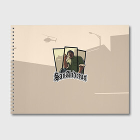 Альбом для рисования с принтом GTA SA - Big Smoke в Курске, 100% бумага
 | матовая бумага, плотность 200 мг. | Тематика изображения на принте: carl johnson | grand theft auto | gta | los santos | sa | san andreas | гта