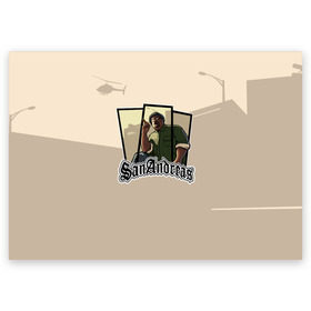 Поздравительная открытка с принтом GTA SA - Big Smoke в Курске, 100% бумага | плотность бумаги 280 г/м2, матовая, на обратной стороне линовка и место для марки
 | carl johnson | grand theft auto | gta | los santos | sa | san andreas | гта
