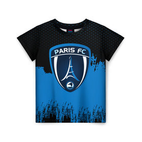 Детская футболка 3D с принтом FC Paris Original uniform в Курске, 100% гипоаллергенный полиэфир | прямой крой, круглый вырез горловины, длина до линии бедер, чуть спущенное плечо, ткань немного тянется | Тематика изображения на принте: football | soccer | париж