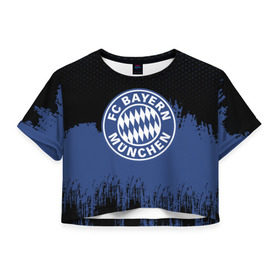 Женская футболка 3D укороченная с принтом FC Bayern Munchen uniform в Курске, 100% полиэстер | круглая горловина, длина футболки до линии талии, рукава с отворотами | football | soccer | байерн