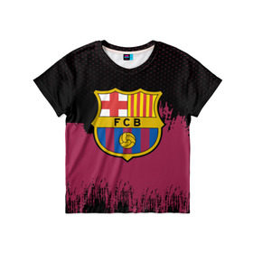 Детская футболка 3D с принтом FC Barcelona Uniform в Курске, 100% гипоаллергенный полиэфир | прямой крой, круглый вырез горловины, длина до линии бедер, чуть спущенное плечо, ткань немного тянется | football | soccer | барселона