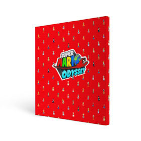 Холст квадратный с принтом Super Mario Odyssey в Курске, 100% ПВХ |  | Тематика изображения на принте: nintendo | марио | нинтендо