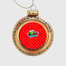 Стеклянный ёлочный шар с принтом Super Mario Odyssey в Курске, Стекло | Диаметр: 80 мм | nintendo | марио | нинтендо