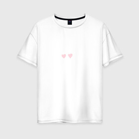 Женская футболка хлопок Oversize с принтом No love skull в Курске, 100% хлопок | свободный крой, круглый ворот, спущенный рукав, длина до линии бедер
 | guccigang | hearts | nolove | дремин | ивандремин | любовь | нелюбовь | сердечки | сердце | фэйс | череп