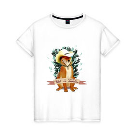 Женская футболка хлопок с принтом What in Tarnation? в Курске, 100% хлопок | прямой крой, круглый вырез горловины, длина до линии бедер, слегка спущенное плечо | dog | doge | meme | memes | мем | мемы | собака | собакен | шиба ину