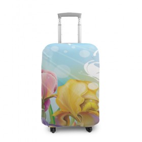 Чехол для чемодана 3D с принтом Весна в Курске, 86% полиэфир, 14% спандекс | двустороннее нанесение принта, прорези для ручек и колес | flower | spring | бабочки | весна | лилия | небо | природа | солнце | цветы
