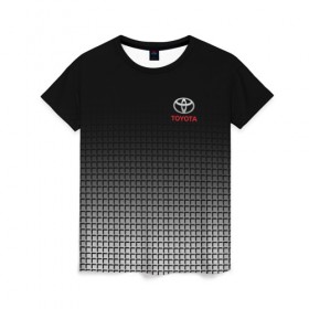 Женская футболка 3D с принтом TOYOTA SPORT в Курске, 100% полиэфир ( синтетическое хлопкоподобное полотно) | прямой крой, круглый вырез горловины, длина до линии бедер | toyota | марка | машины | тойота