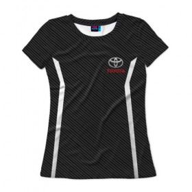 Женская футболка 3D с принтом TOYOTA SPORT в Курске, 100% полиэфир ( синтетическое хлопкоподобное полотно) | прямой крой, круглый вырез горловины, длина до линии бедер | toyota | марка | машины | тойота