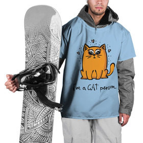 Накидка на куртку 3D с принтом I am a Cat Person в Курске, 100% полиэстер |  | cat | домашние любимцы | животные | котики | котэ | котята | любовь | милые