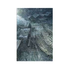 Обложка для паспорта матовая кожа с принтом The Witcher 3: Wild Hunt в Курске, натуральная матовая кожа | размер 19,3 х 13,7 см; прозрачные пластиковые крепления | 3 | shipyard | ведьмак | геральт | дикая | игры | лодки | онлайн | охота | ривии | рпг