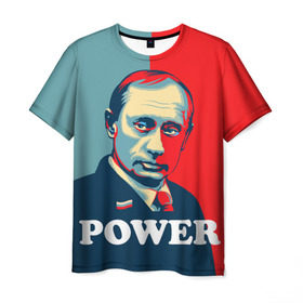Мужская футболка 3D с принтом Power в Курске, 100% полиэфир | прямой крой, круглый вырез горловины, длина до линии бедер | 