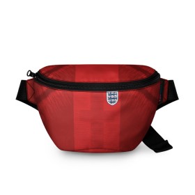 Поясная сумка 3D с принтом England away WC 2018 в Курске, 100% полиэстер | плотная ткань, ремень с регулируемой длиной, внутри несколько карманов для мелочей, основное отделение и карман с обратной стороны сумки застегиваются на молнию | cup | england | fifa | russia | world | англия | мира | россия | чемпионат