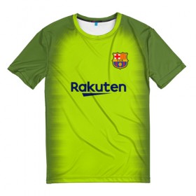 Мужская футболка 3D с принтом Барселона Форма Гостевая 18/19 в Курске, 100% полиэфир | прямой крой, круглый вырез горловины, длина до линии бедер | barca | barcelona | barsa | барса | барселона