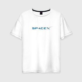 Женская футболка хлопок Oversize с принтом SpaceX в Курске, 100% хлопок | свободный крой, круглый ворот, спущенный рукав, длина до линии бедер
 | Тематика изображения на принте: 9 | bfr | elon musk | falcon | heavy | день космонавтики | илон маск | космические путешествия | космос | наука | ракета | ракетоноситель | реактивная тяга | фалькон