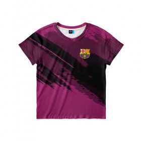 Детская футболка 3D с принтом Barcelona sport в Курске, 100% гипоаллергенный полиэфир | прямой крой, круглый вырез горловины, длина до линии бедер, чуть спущенное плечо, ткань немного тянется | football | soccer | барселона