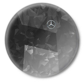 Значок с принтом MERCEDES BENZ SPORT в Курске,  металл | круглая форма, металлическая застежка в виде булавки | Тематика изображения на принте: mercedes | марка | машины | мерседес
