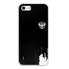 Чехол для iPhone 5/5S матовый с принтом Russia black collection в Курске, Силикон | Область печати: задняя сторона чехла, без боковых панелей | abstraction | grunge | russia | sport | абстракция | герб | краска | русский | символика рф | спорт | спортивный | триколор | униформа | форма | я русский