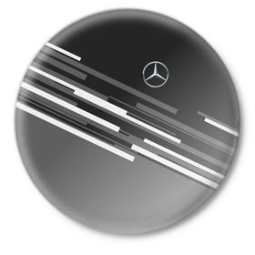 Значок с принтом MERCEDES BENZ SPORT в Курске,  металл | круглая форма, металлическая застежка в виде булавки | mercedes | марка | машины | мерседес