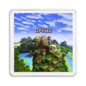Магнит 55*55 с принтом Арина - Minecraft в Курске, Пластик | Размер: 65*65 мм; Размер печати: 55*55 мм | майнкрафт
