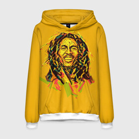 Мужская толстовка 3D с принтом bob marley в Курске, 100% полиэстер | двухслойный капюшон со шнурком для регулировки, мягкие манжеты на рукавах и по низу толстовки, спереди карман-кенгуру с мягким внутренним слоем. | гитарист | марли | музыкант | неста | регги | роберт