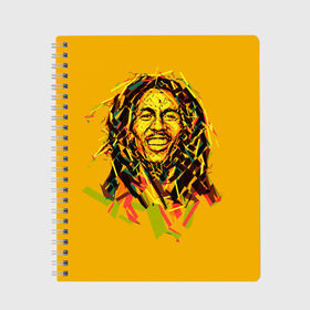 Тетрадь с принтом bob marley в Курске, 100% бумага | 48 листов, плотность листов — 60 г/м2, плотность картонной обложки — 250 г/м2. Листы скреплены сбоку удобной пружинной спиралью. Уголки страниц и обложки скругленные. Цвет линий — светло-серый
 | гитарист | марли | музыкант | неста | регги | роберт